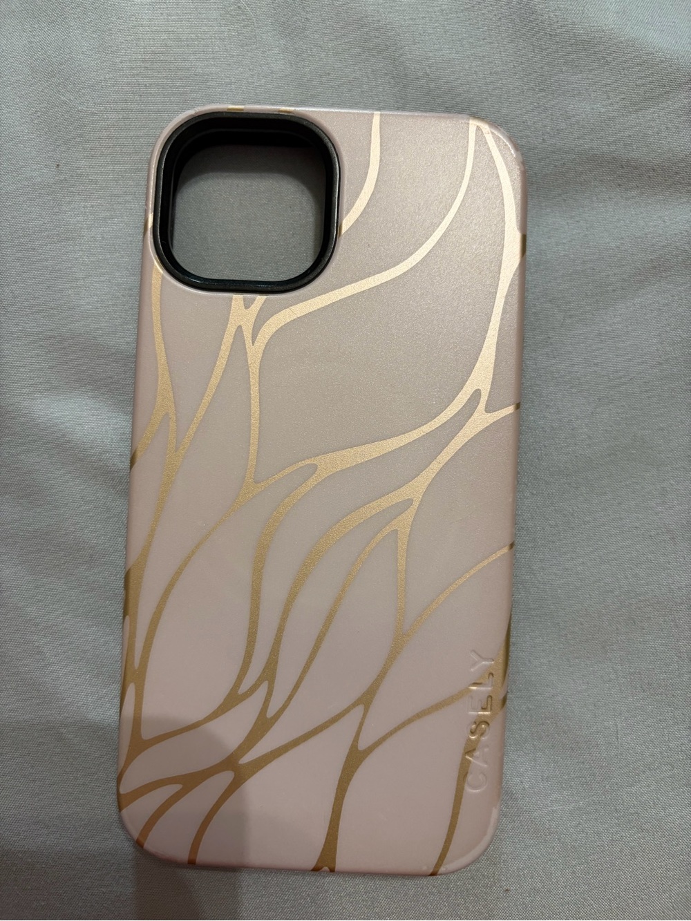 Casetify Pink Case with Gold Leaf Accents